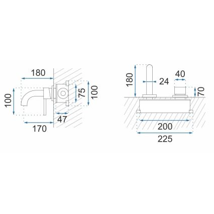 REA-B5332 - OWEN valamusegisti sisseehitatud paigalduseks, must