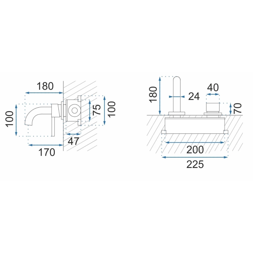 REA-B5332 - OWEN valamusegisti sisseehitatud paigalduseks, must