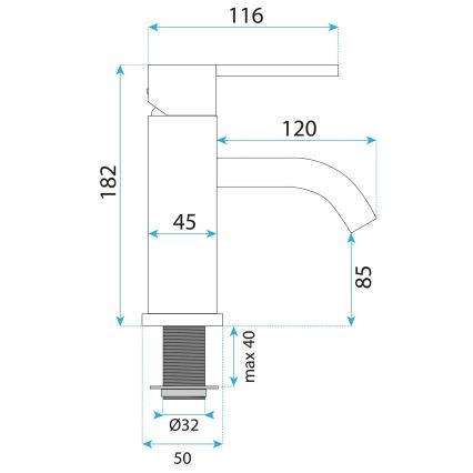 REA-B5504 - Valamusegisti ONTARIO 17,5 cm must