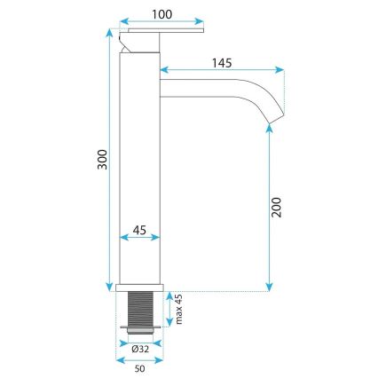 REA-B5510 - Valamu segisti ONTARIO 30 cm nikkel