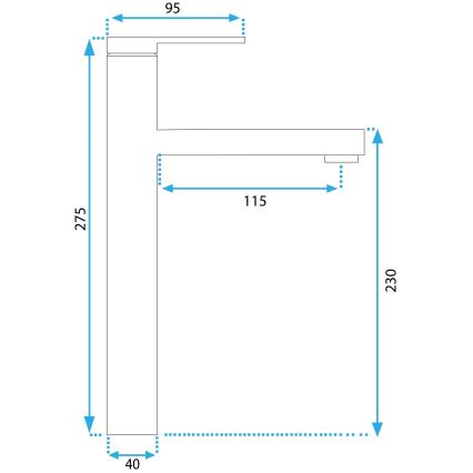REA-B6214 - PIXEL valamusegisti 27,5 cm must
