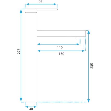 REA-B6215 - Valamusegisti PIXEL 27,5 cm, kuldne