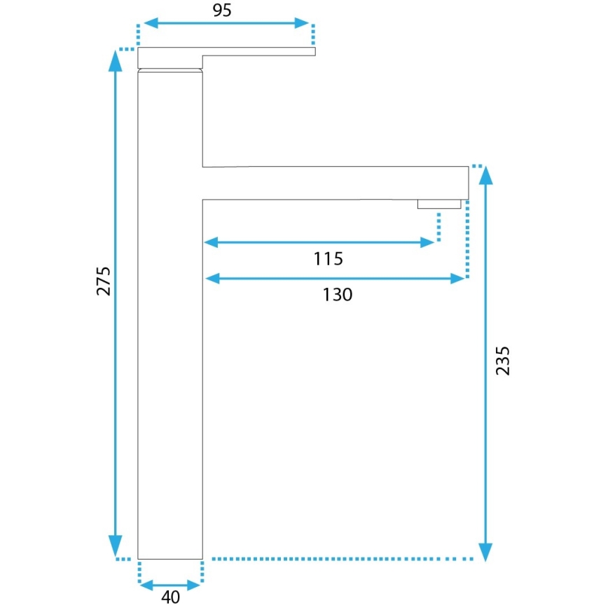 REA-B6215 - Valamusegisti PIXEL 27,5 cm, kuldne