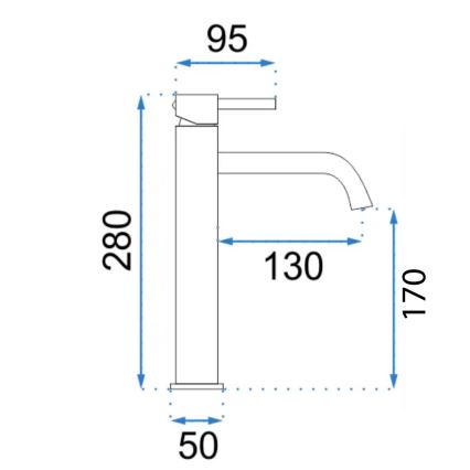 REA-B6321 - LUNGO 28 cm roosakuldne valamusegisti