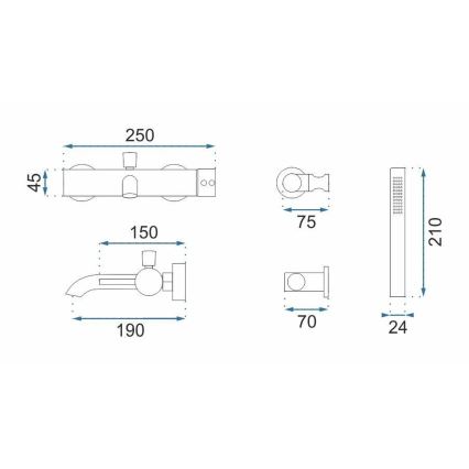 REA-B6384 - Vannikomplekt LUNGO titaan