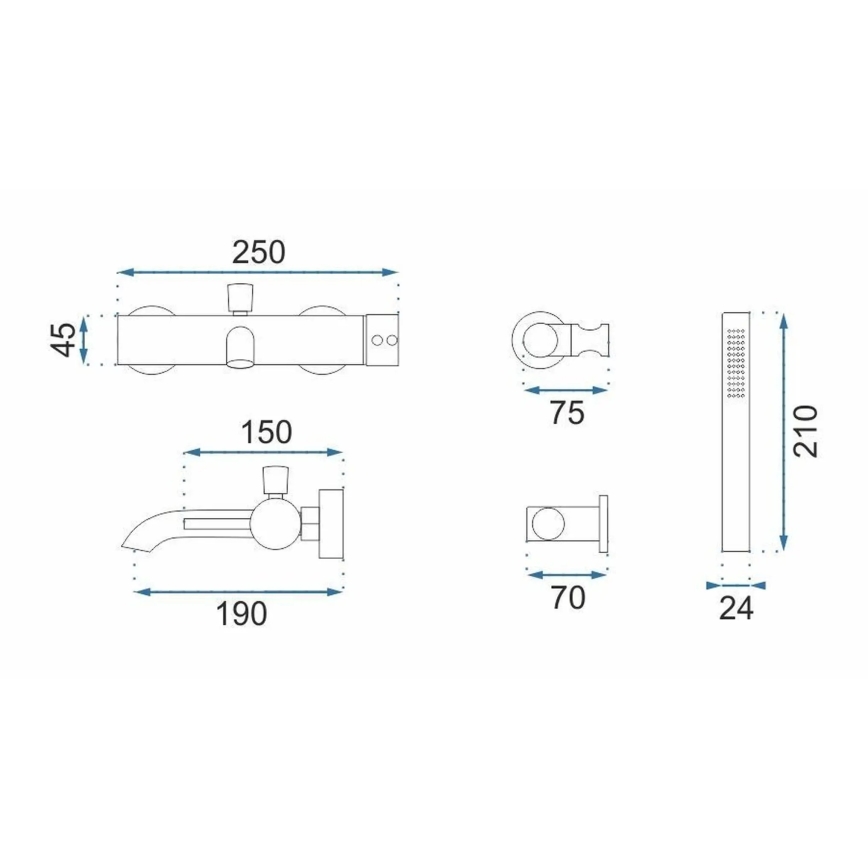 REA-B6384 - Vannikomplekt LUNGO titaan