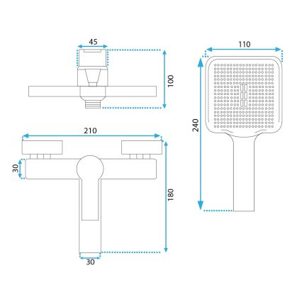 REA-B6407 - Vannikomplekt segistiga ARGUS, matt must