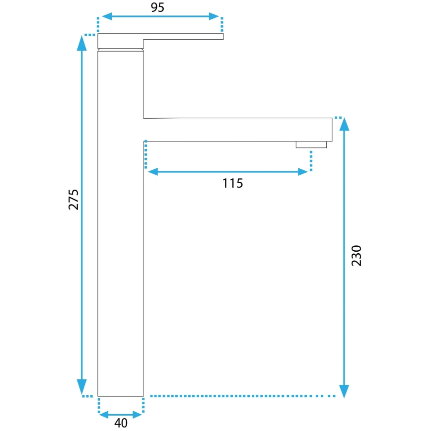 REA-B6562 - Valamusegisti PIXEL 27,5 cm läikiv kroom