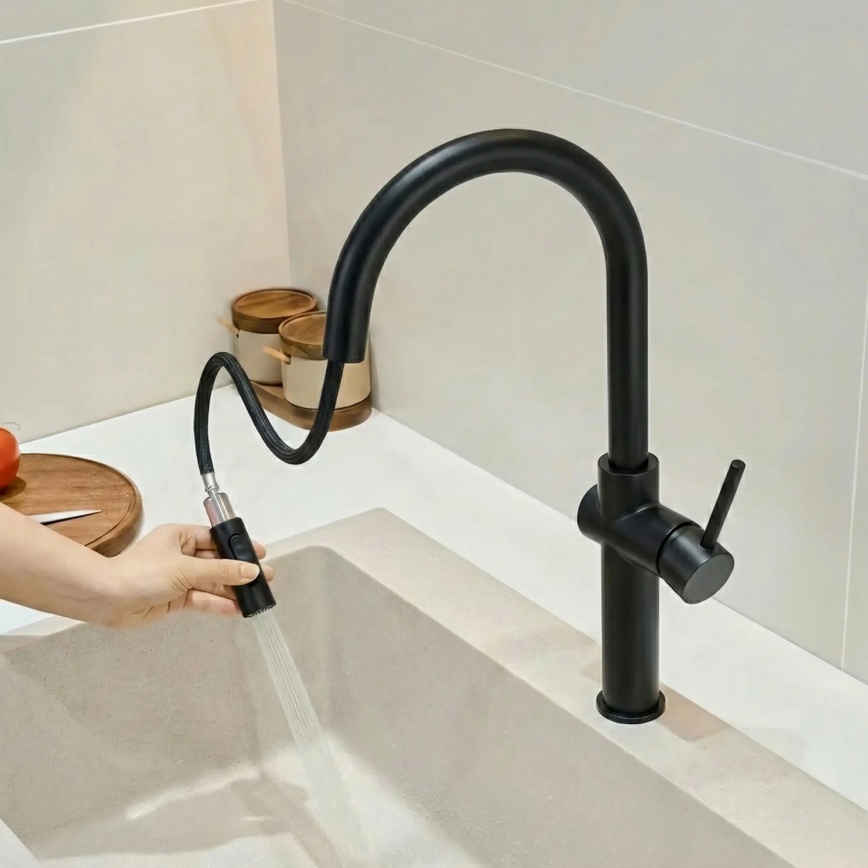 REA-B7200 - Köögisegisti FRESH 45 cm väljatõmmatava duššipeaga, must