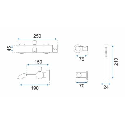 REA-B7987 - LUNGO vanni komplekt, harjatud vask