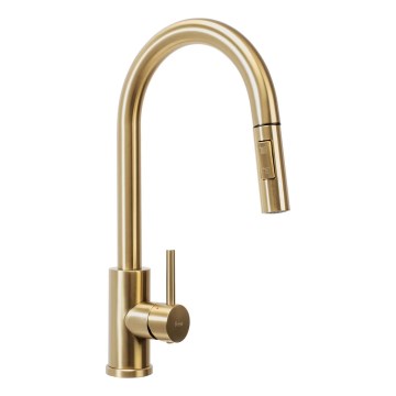 REA-B9148 - Köögivalamusegisti tõmmatava dušipeaga FRESH 39,5 cm, harjatud kuldne
