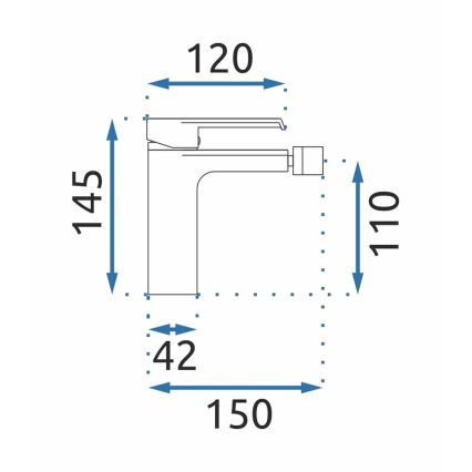 REA-B9970 - HASS bidee segisti, 14,5 cm, harjatud kuldne viimistlus