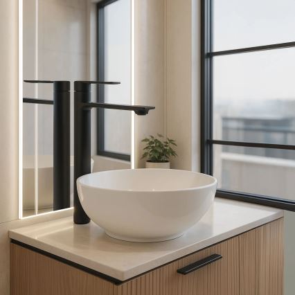 REA-B9988 - Valamu segisti STORM 29,5 cm matt must