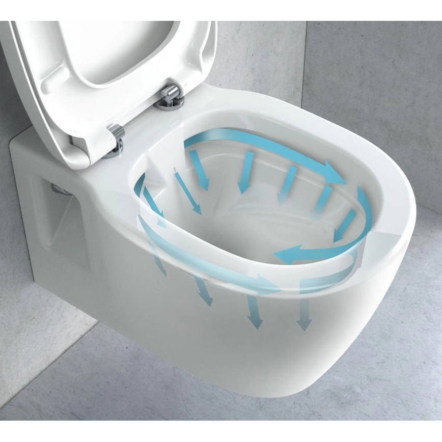 REA-C1400 - Rippuv WC koos istmega CARTER RIMLESS keraamika/valge