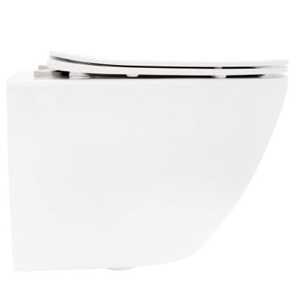REA-C2760 - Seinale kinnitatav WC koos istmekaanega CARLO FLAT MINI RIMLESS keraamiline/läikiv valge