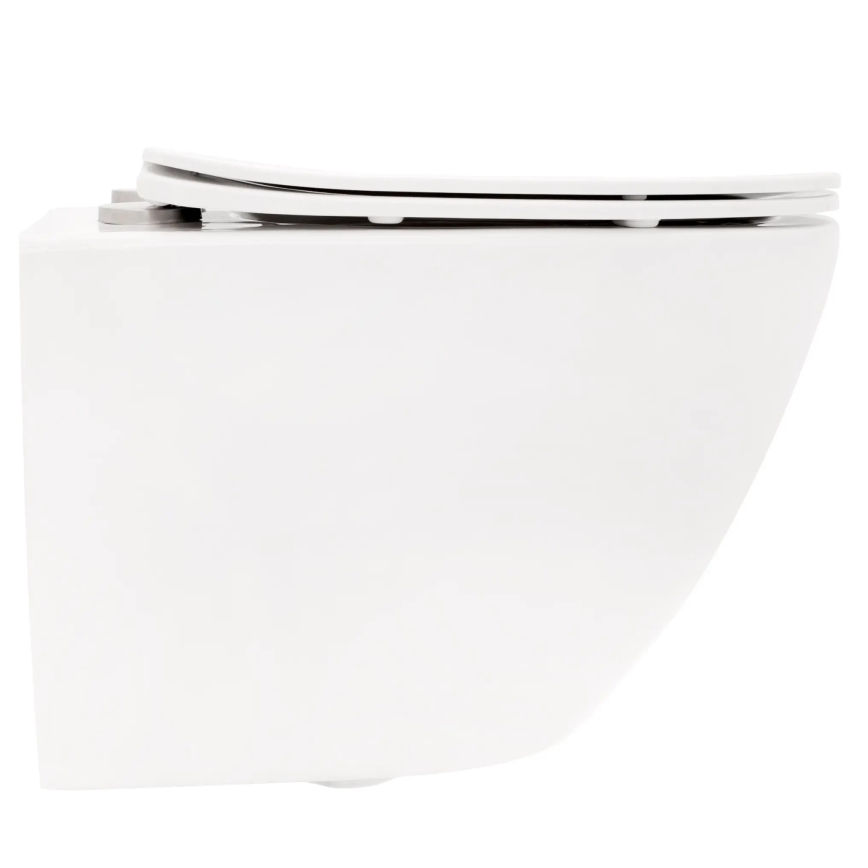 REA-C2760 - Seinale kinnitatav WC koos istmekaanega CARLO FLAT MINI RIMLESS keraamiline/läikiv valge