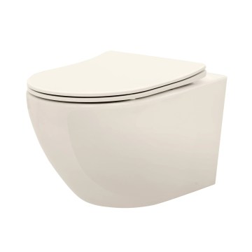 REA-C5500 - Riputatav WC-pott koos istmekaanega CARLO MINI TORNADO RIMLESS keraamika/kreemjas