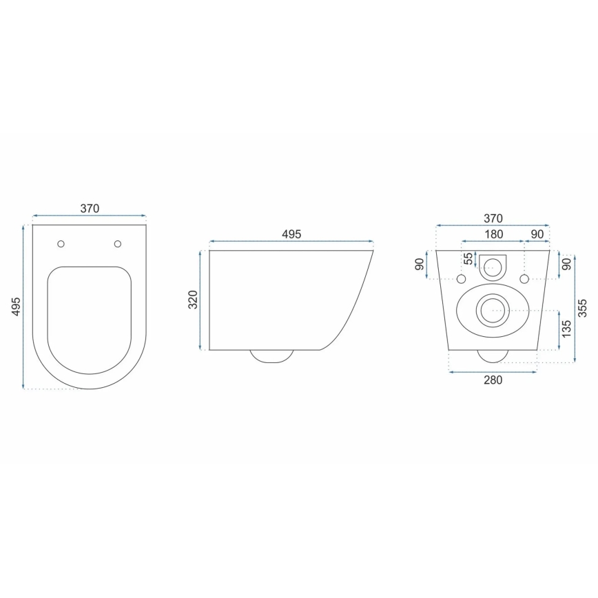 REA-C5500 - Riputatav WC-pott koos istmekaanega CARLO MINI TORNADO RIMLESS keraamika/kreemjas