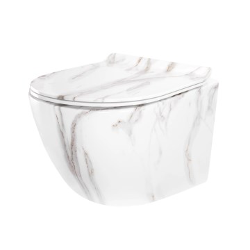 REA-C6390 - Seinakinnitusega WC-pott istmekaanega CARTER TORNADO RIMLESS keraamika/kivimitatsioon