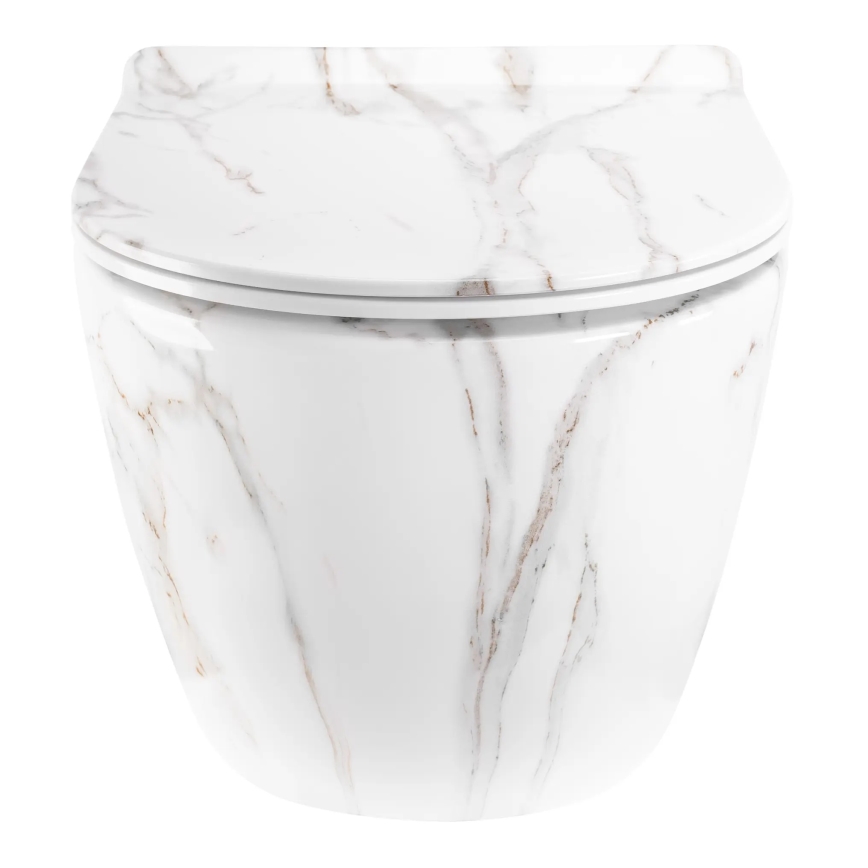 REA-C6390 - Seinakinnitusega WC-pott istmekaanega CARTER TORNADO RIMLESS keraamika/kivimitatsioon