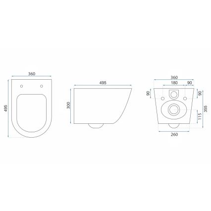 REA-C6800 - Seinale paigaldatav WC istmekaanega TITO TORNADO RIMLESS keraamika/valge