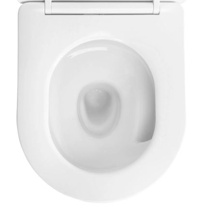 REA-C6806 - Seinale kinnitatav WC-pott koos kaanega CARLO MINI TORNADO RIMLESS keraamika/valge/kuldne