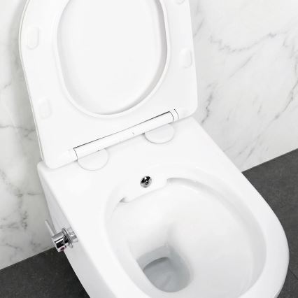 REA-C9701 - Seinale kinnitatav WC bidee-dušiga CARLO LUX keraamika/valge
