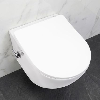 REA-C9701 - Seinale kinnitatav WC bideepritsiga ja istumiskaanega CARLO LUX keraamika/valge