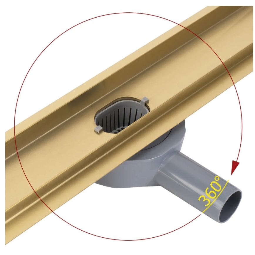 REA-G2704 - Äravoolurenn NEOX PRO 90 cm roostevaba teras/harjatud kuldne