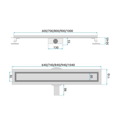 REA-G2704 - Äravoolurenn NEOX PRO 90 cm roostevaba teras/harjatud kuldne