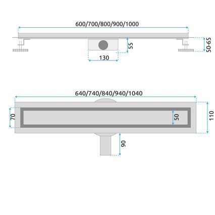 REA-G2742 - NEOX PRO 70 cm kuldne äravoolukanal
