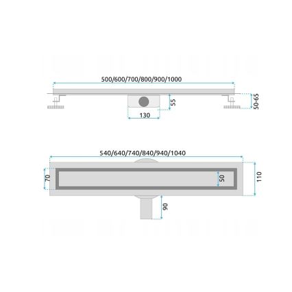REA-G5808 - Äravoolukanal NEOX PRO 70 cm roostevabast terasest