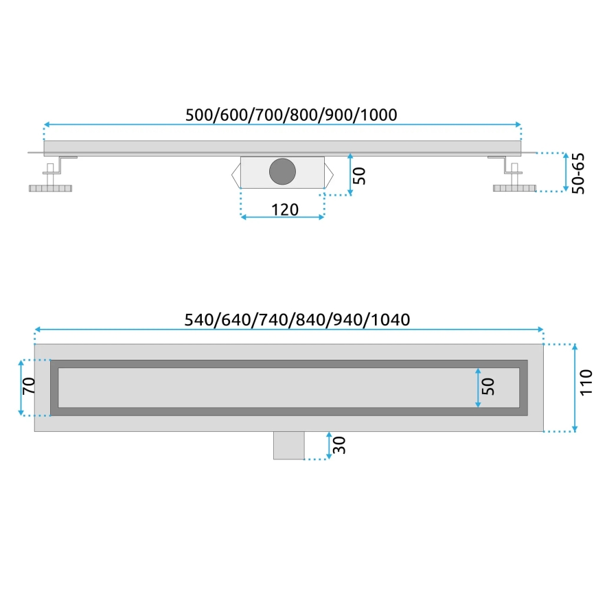 REA-G6600 - PURE NEOX äravoolukanal 50 cm matt must