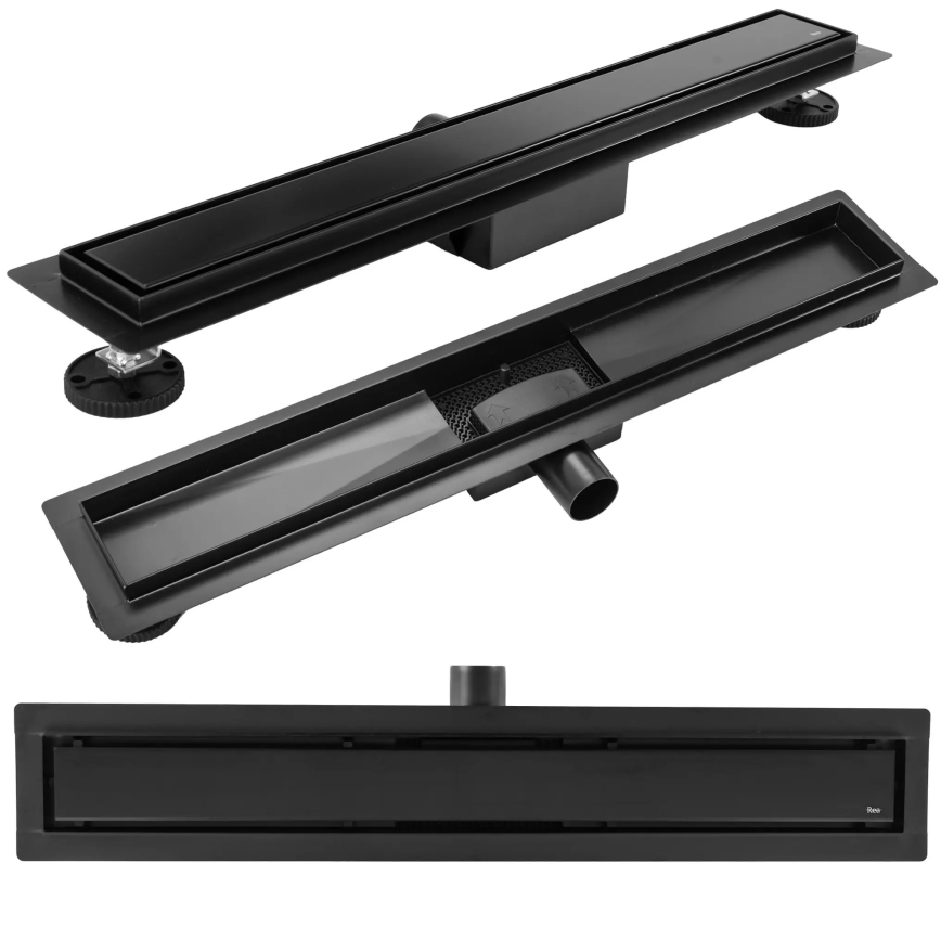 REA-G6602 - PURE NEOX äravoolukanal 70 cm, matt must