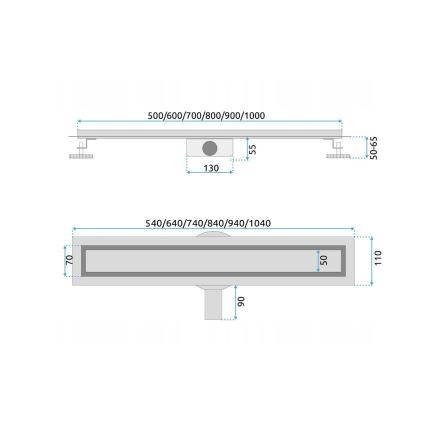 REA-G7803 - NEOX PRO 80 cm äravoolukanal, roostevaba teras/must