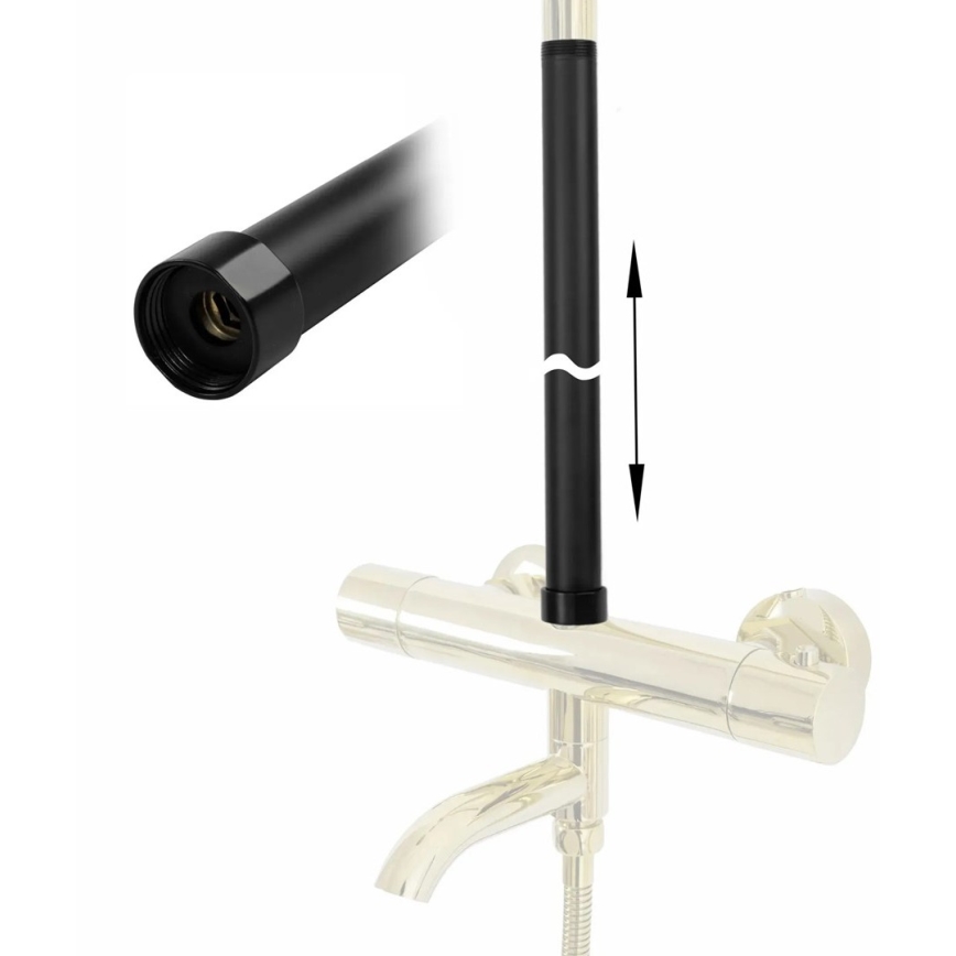 REA-K0880 - Pikendusvars duši-/vannikomplektile 51,5 cm matt must