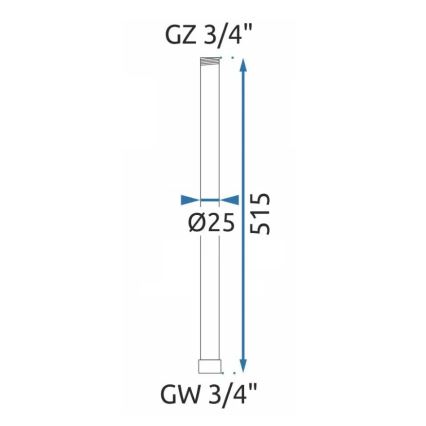 REA-K0880 - Pikendusvars duši-/vannikomplektile 51,5 cm matt must