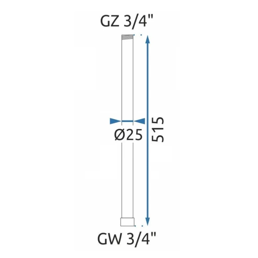 REA-K0881 - Pikendusvarras duši-/vannikomplektile 51,5 cm läikiv kroom