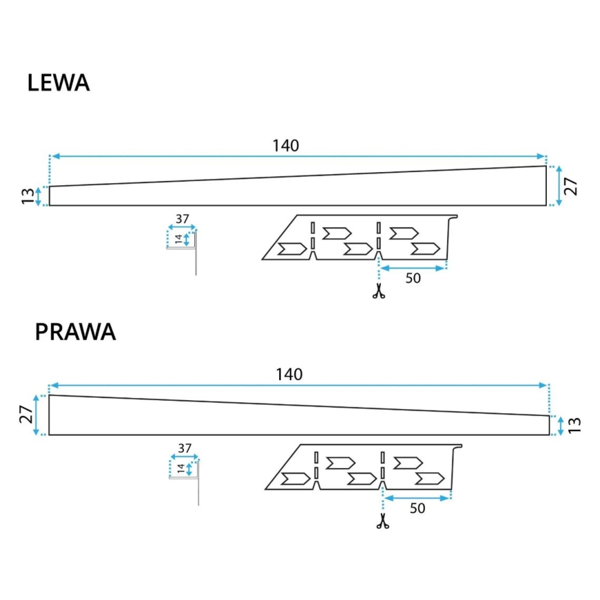 REA-K3218 - Kaldprofiil 140 cm must
