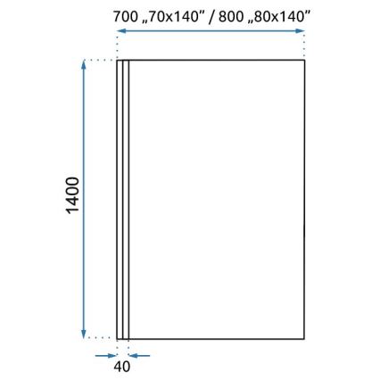 REA-K7390 - Vannisein LAGOS 140x80 cm must/läbipaistev