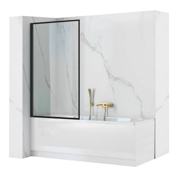 REA-K7632 - Liikuv vannisein LAGOS 140x70 cm must/läbipaistev