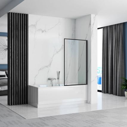 REA-K7632 - Liikuv vannisein LAGOS 140x70 cm must/läbipaistev