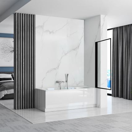 REA-K7632 - Liikuv vannisein LAGOS 140x70 cm must/läbipaistev