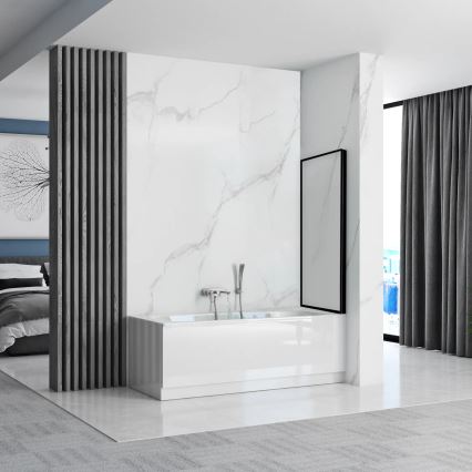 REA-K7632 - Liikuv vannisein LAGOS 140x70 cm must/läbipaistev