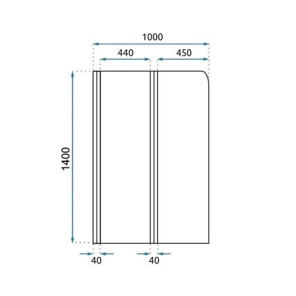 REA-K9777 - Kokkupandav vannisein AGAT 140x100 cm harjatud kuld/läbipaistev