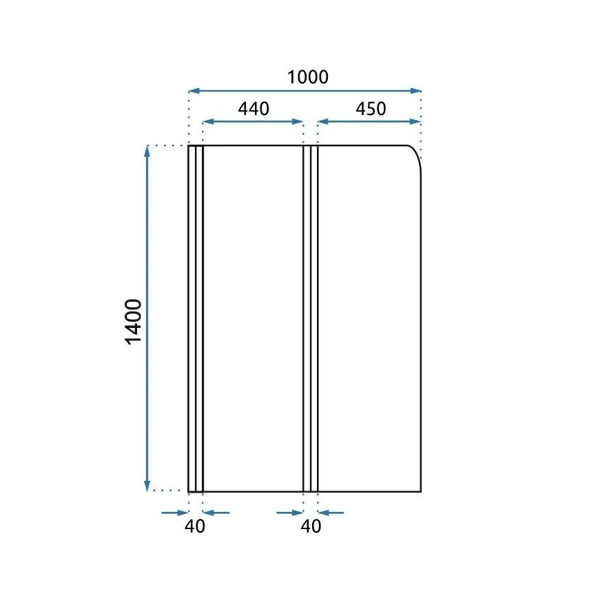 REA-K9777 - Kokkupandav vannisein AGAT 140x100 cm harjatud kuld/läbipaistev