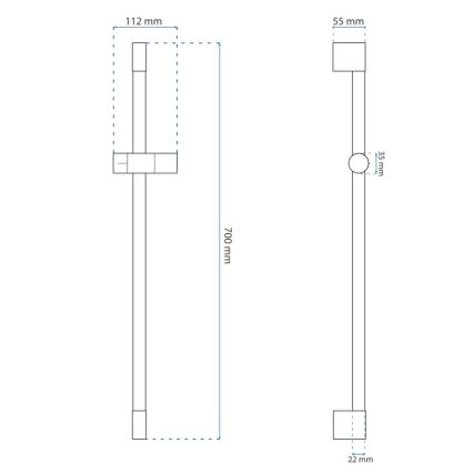 REA-P5981 - 70 cm käsidušihoidik, kuldne