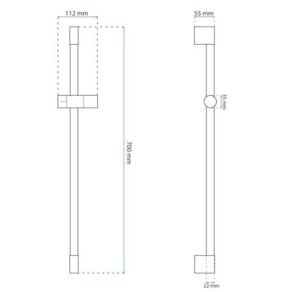 REA-P6500 - Käesduši hoidik 70 cm, harjatud kuldne viimistlus