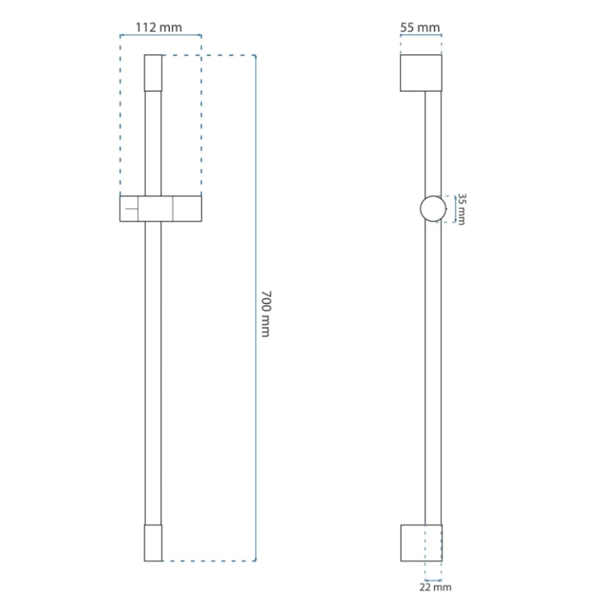 REA-P6500 - Käesduši hoidik 70 cm, harjatud kuldne viimistlus
