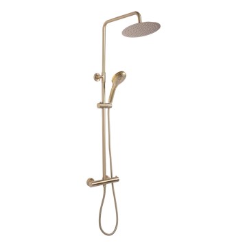 REA-P6602 - Dušikomplekt termostaadiga VINCENT, harjatud kuldne